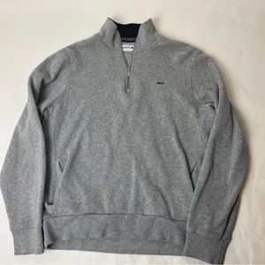 LACOSTE Mens 6 XL Gray 1/4 Zip Pullover Sweater